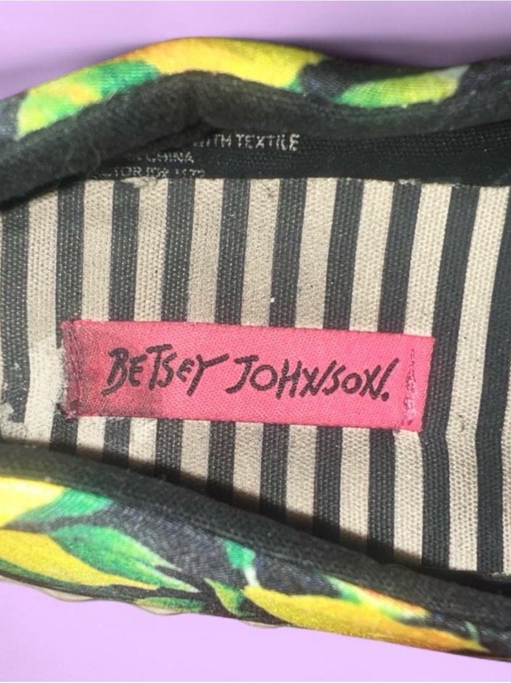 Betsey Johnson Lemon Print Slip-On Sneakers in Yellow and Green - Picture 3 of 4